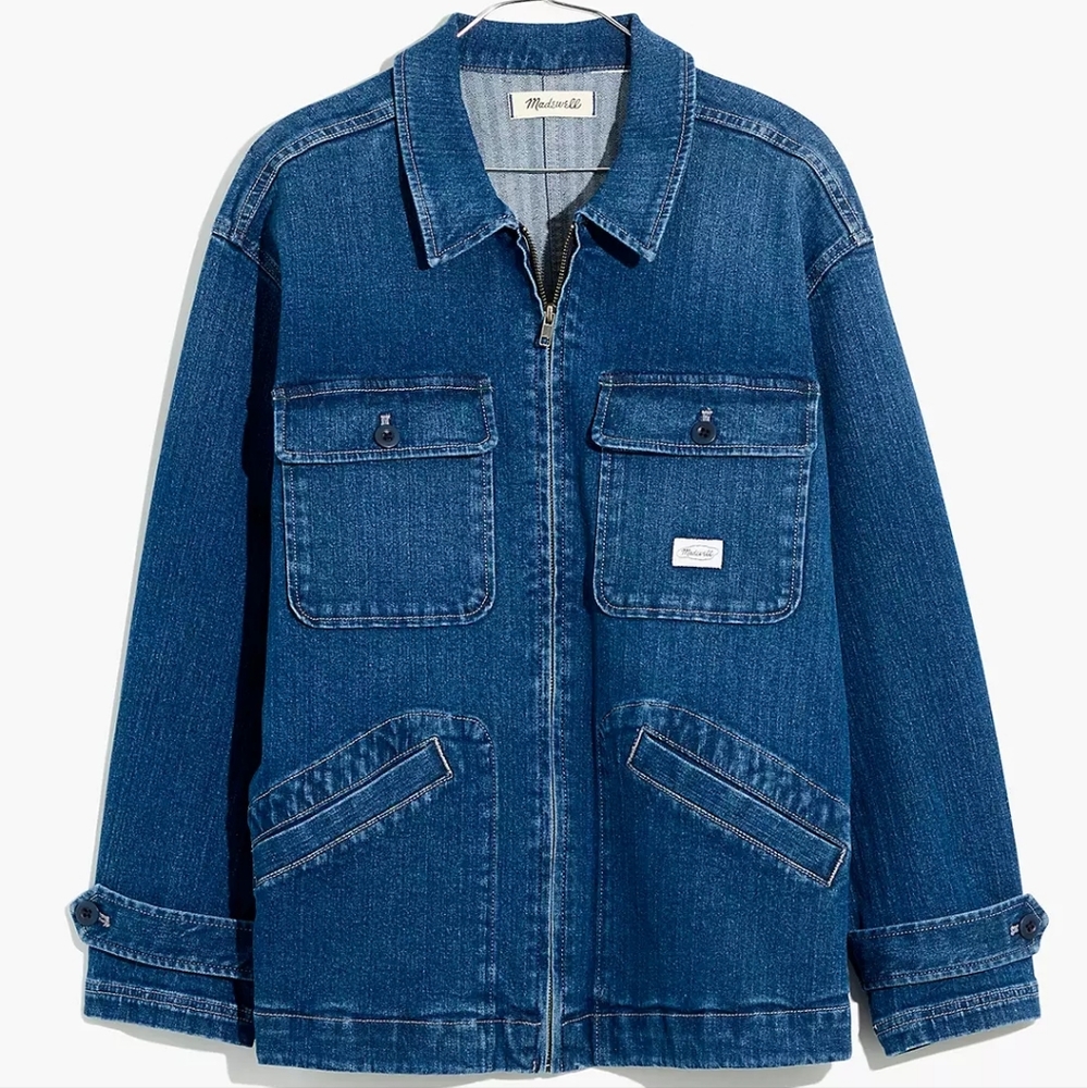 Madewell Workwear Collection Herringbone Denim Chore Coat